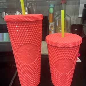 Starbucks Neon Pink Studded Tumbler Set